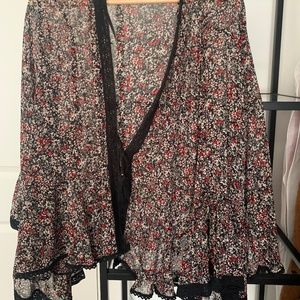 Free People floral print blouse